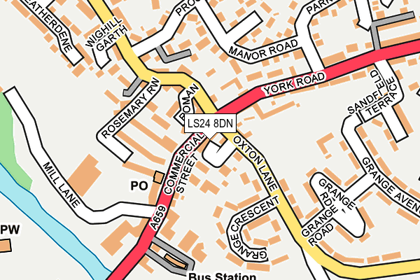 LS24 8DN map - OS OpenMap – Local (Ordnance Survey)