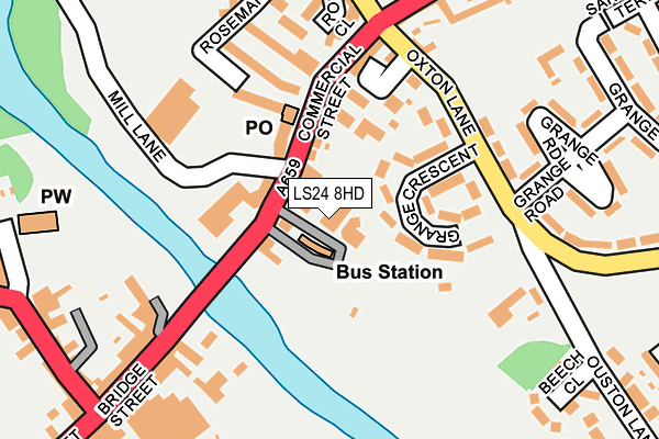 LS24 8HD map - OS OpenMap – Local (Ordnance Survey)