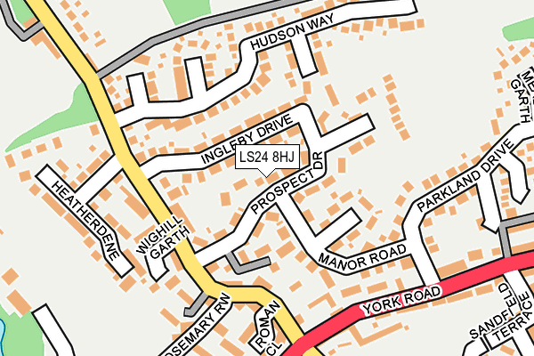 LS24 8HJ map - OS OpenMap – Local (Ordnance Survey)