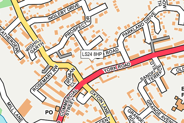 LS24 8HP map - OS OpenMap – Local (Ordnance Survey)
