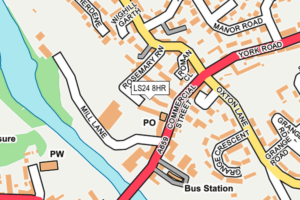 LS24 8HR map - OS OpenMap – Local (Ordnance Survey)
