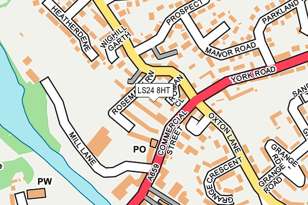 LS24 8HT map - OS OpenMap – Local (Ordnance Survey)