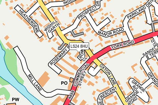 LS24 8HU map - OS OpenMap – Local (Ordnance Survey)
