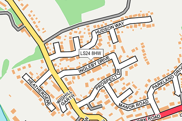 LS24 8HW map - OS OpenMap – Local (Ordnance Survey)