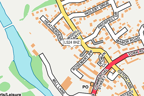 LS24 8HZ map - OS OpenMap – Local (Ordnance Survey)