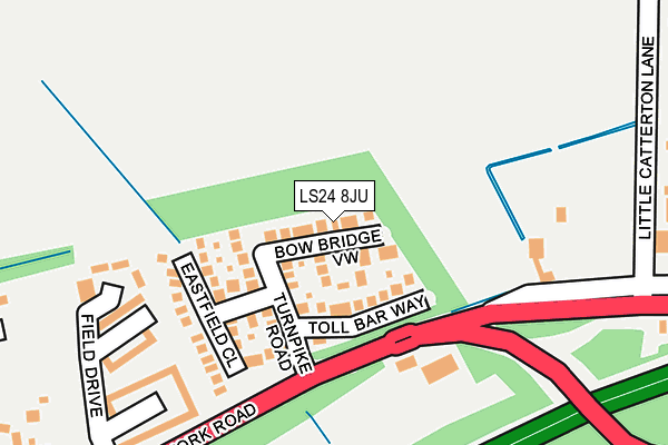 LS24 8JU map - OS OpenMap – Local (Ordnance Survey)