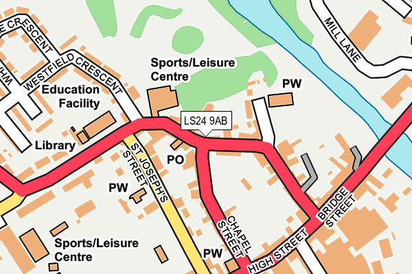 LS24 9AB map - OS OpenMap – Local (Ordnance Survey)
