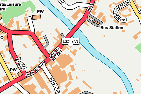 LS24 9AN map - OS OpenMap – Local (Ordnance Survey)
