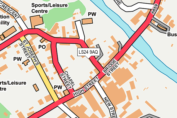 LS24 9AQ map - OS OpenMap – Local (Ordnance Survey)