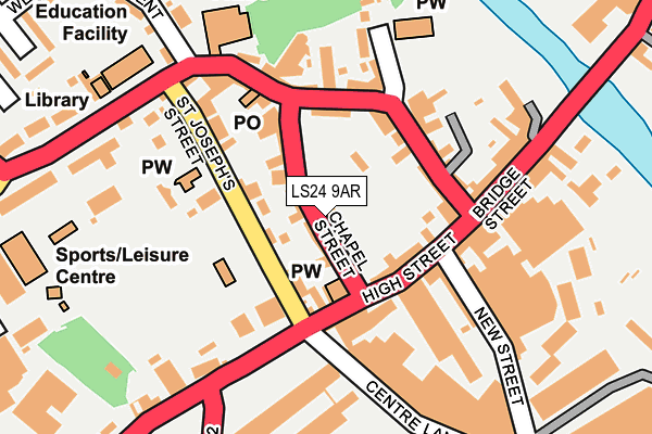 LS24 9AR map - OS OpenMap – Local (Ordnance Survey)