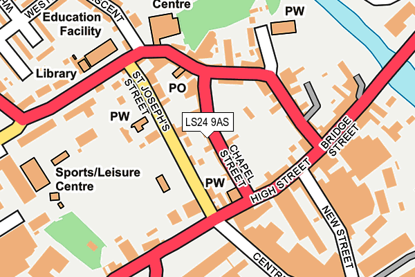 LS24 9AS map - OS OpenMap – Local (Ordnance Survey)