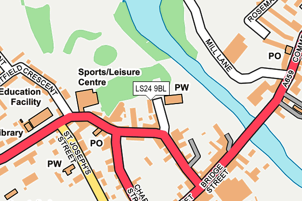 LS24 9BL map - OS OpenMap – Local (Ordnance Survey)