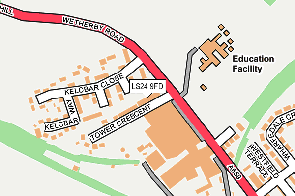 LS24 9FD map - OS OpenMap – Local (Ordnance Survey)