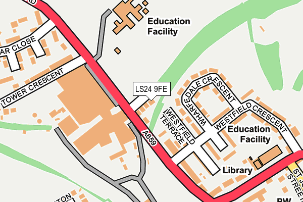 LS24 9FE map - OS OpenMap – Local (Ordnance Survey)