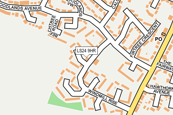 LS24 9HR map - OS OpenMap – Local (Ordnance Survey)