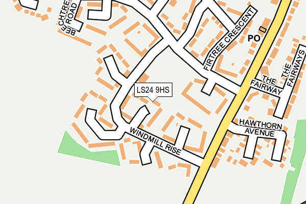 LS24 9HS map - OS OpenMap – Local (Ordnance Survey)