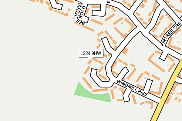 LS24 9HW map - OS OpenMap – Local (Ordnance Survey)
