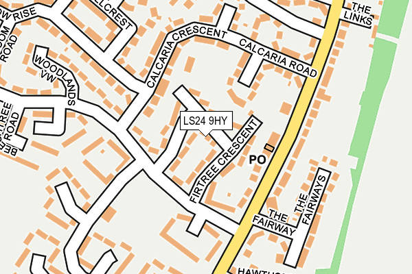 LS24 9HY map - OS OpenMap – Local (Ordnance Survey)