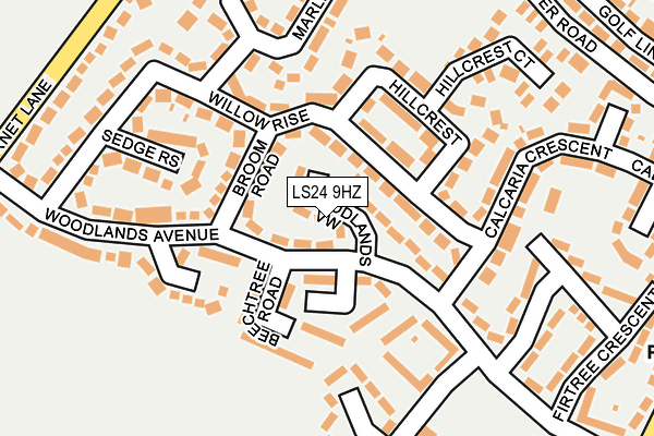 LS24 9HZ map - OS OpenMap – Local (Ordnance Survey)