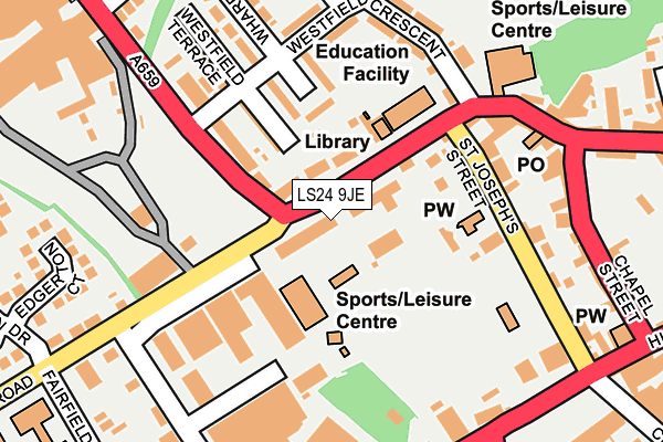 LS24 9JE map - OS OpenMap – Local (Ordnance Survey)