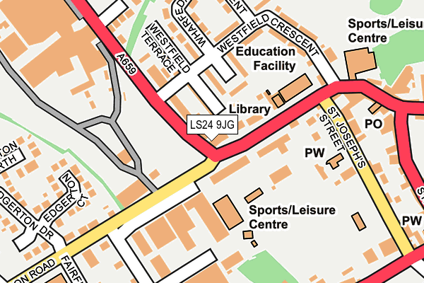 LS24 9JG map - OS OpenMap – Local (Ordnance Survey)