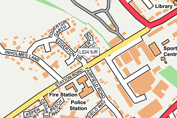 LS24 9JR map - OS OpenMap – Local (Ordnance Survey)