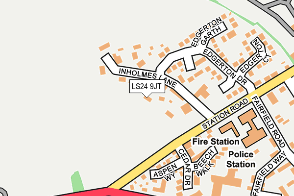 LS24 9JT map - OS OpenMap – Local (Ordnance Survey)