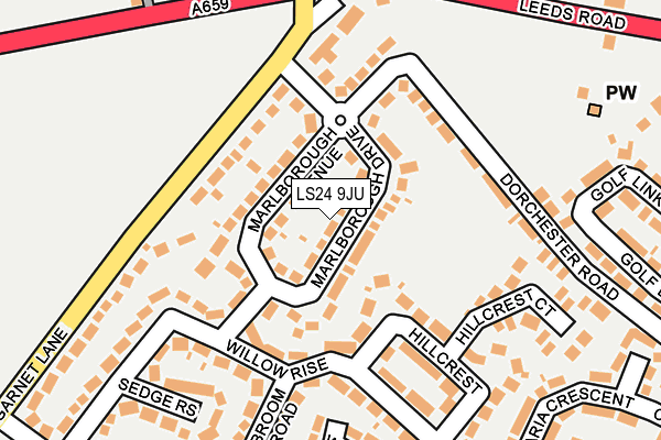 LS24 9JU map - OS OpenMap – Local (Ordnance Survey)