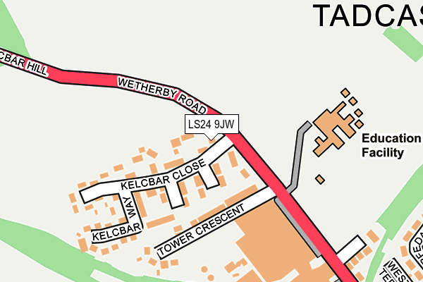 LS24 9JW map - OS OpenMap – Local (Ordnance Survey)