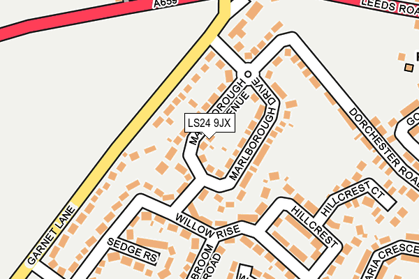 LS24 9JX map - OS OpenMap – Local (Ordnance Survey)