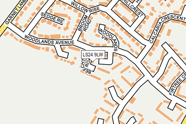 LS24 9LW map - OS OpenMap – Local (Ordnance Survey)