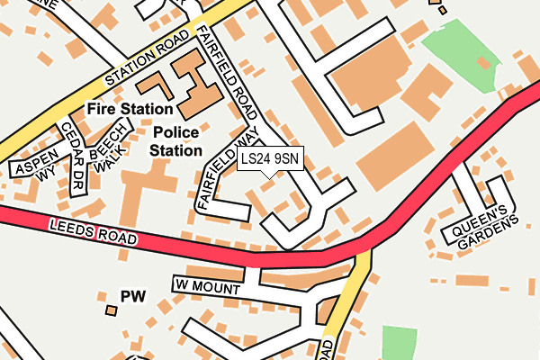 LS24 9SN map - OS OpenMap – Local (Ordnance Survey)