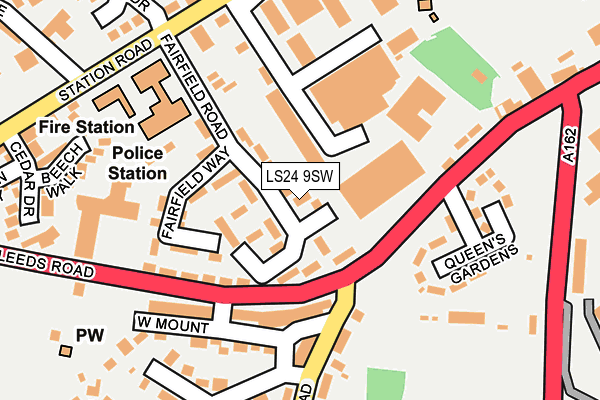 LS24 9SW map - OS OpenMap – Local (Ordnance Survey)