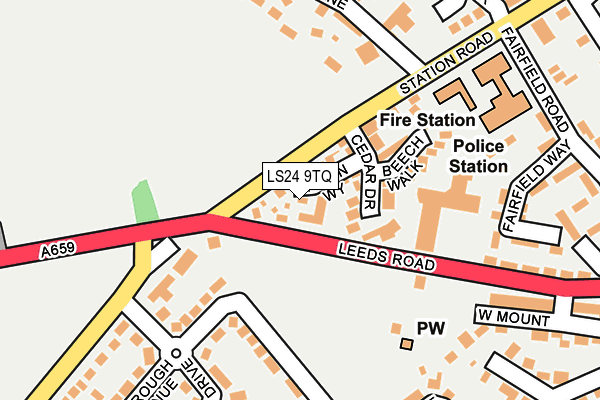 LS24 9TQ map - OS OpenMap – Local (Ordnance Survey)
