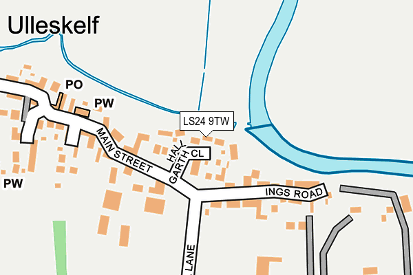 LS24 9TW map - OS OpenMap – Local (Ordnance Survey)