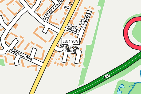 LS24 9UA map - OS OpenMap – Local (Ordnance Survey)