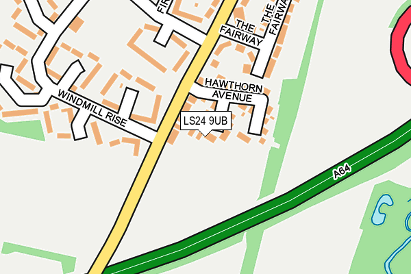 LS24 9UB map - OS OpenMap – Local (Ordnance Survey)