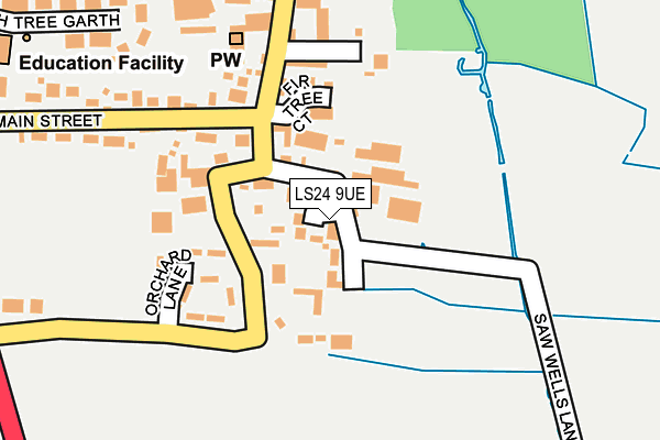 LS24 9UE map - OS OpenMap – Local (Ordnance Survey)