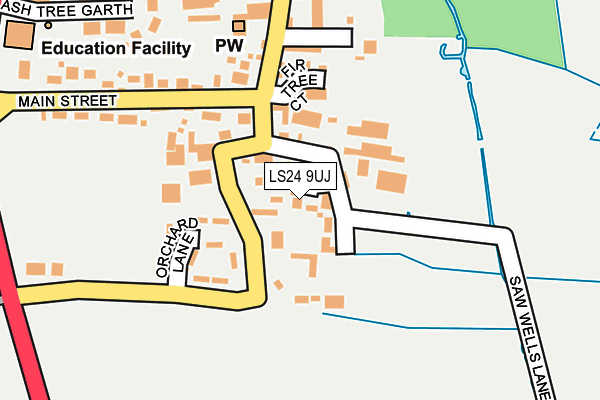 LS24 9UJ map - OS OpenMap – Local (Ordnance Survey)