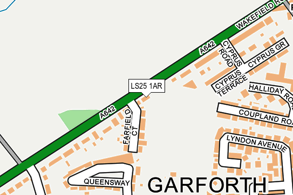 LS25 1AR map - OS OpenMap – Local (Ordnance Survey)