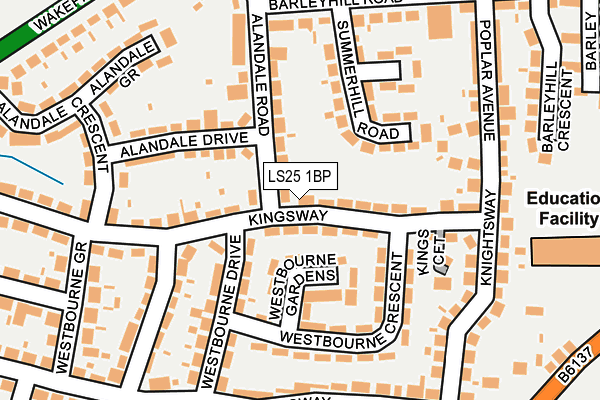 LS25 1BP map - OS OpenMap – Local (Ordnance Survey)