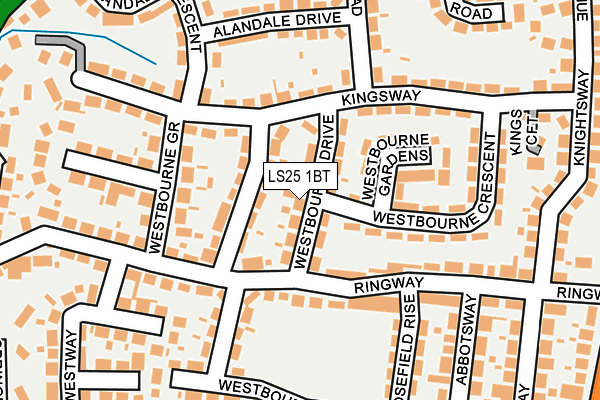 LS25 1BT map - OS OpenMap – Local (Ordnance Survey)