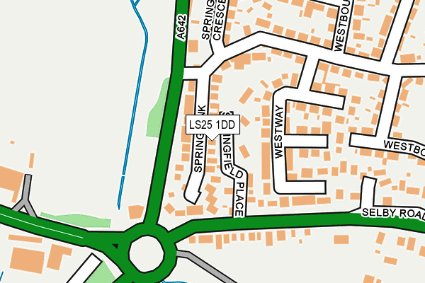 LS25 1DD map - OS OpenMap – Local (Ordnance Survey)