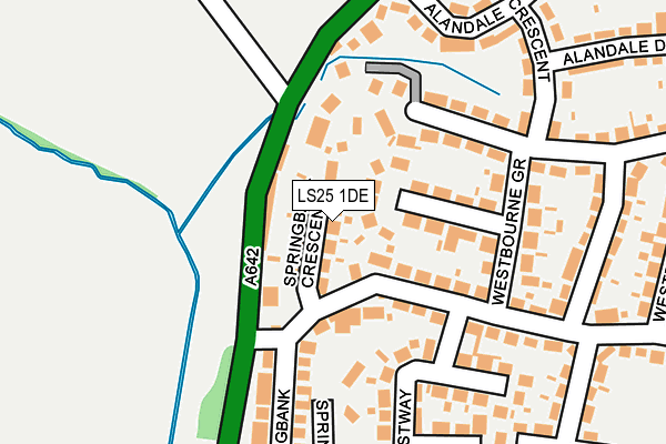 LS25 1DE map - OS OpenMap – Local (Ordnance Survey)