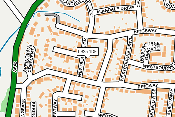LS25 1DF map - OS OpenMap – Local (Ordnance Survey)