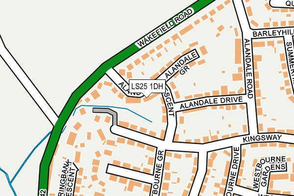 LS25 1DH map - OS OpenMap – Local (Ordnance Survey)