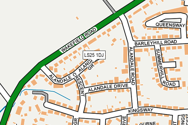 LS25 1DJ map - OS OpenMap – Local (Ordnance Survey)