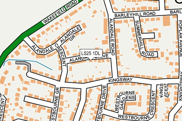 LS25 1DL map - OS OpenMap – Local (Ordnance Survey)