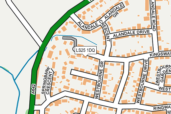 LS25 1DQ map - OS OpenMap – Local (Ordnance Survey)