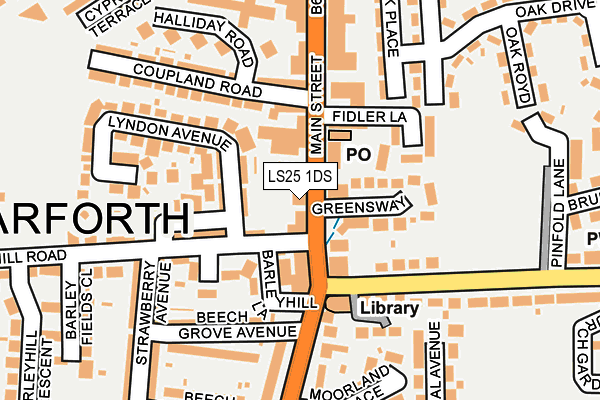Map of THE BAR WITH NO NAME GARFORTH LTD at local scale